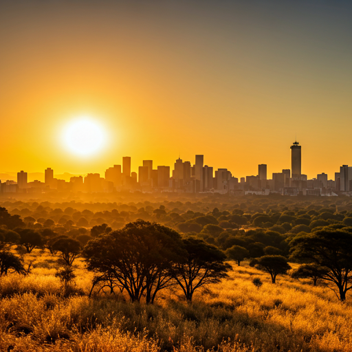 Golden sunrise over the South African horizon