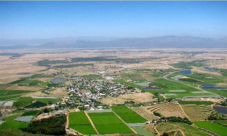 Cape Town balloon route over vineyards in early morning light