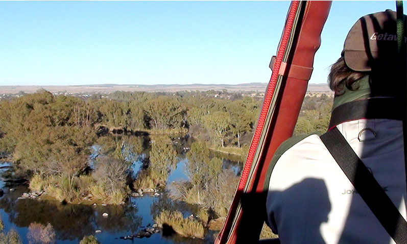 Inland terrain around the Parys flight corridor